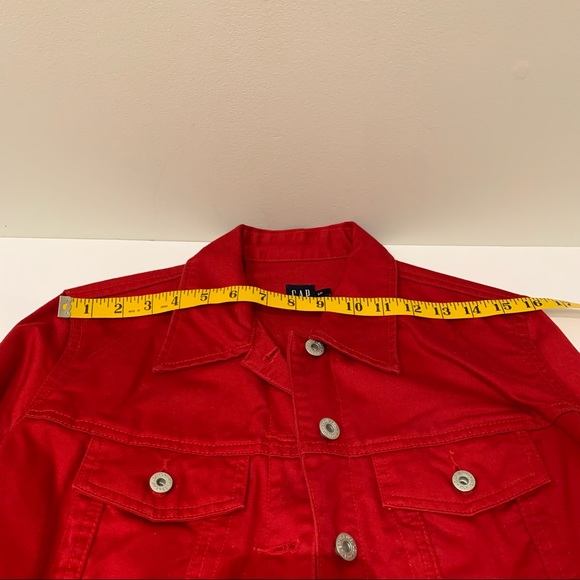 Gap Red Button Down Cotton Jacket 90s Vintage, Size Small Jean Jacket Style - Picture 8 of 8